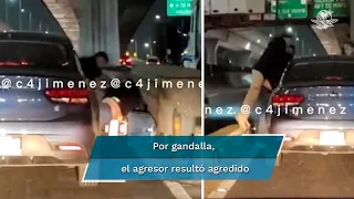 Automovilista agrede a hombre de la tercera edad y sujetos armados le dan una golpiza