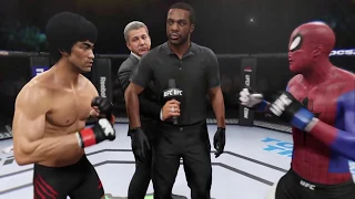 Bruce Lee vs. Spider-man (EA Sports UFC 2) - CPU vs. CPU - Crazy UFC 👊🤪