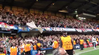 Manchester United Fans singing " We love United we do "