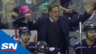 Blue Jackets Only Have 4 Skaters On Ice For Marchand Goal Making Tortorella Very Angry