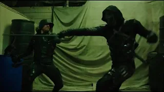 Arrow 5x10 Oliver VS Prometheus Warehouse Fight Scene