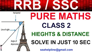 RRB JE /RRB NTPC/SSC CGL/SSC CHSL -MATHEMATICS CLASSES - HEIGHTS & DISTANCE TIPS & TRICKS class 2