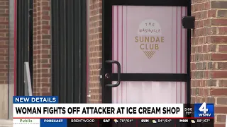 Woman fights off attacker at ice cream shop