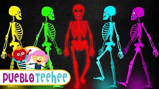 5 esqueletos de colores salieron una noche - Canciones infantiles | Pueblo Teehee