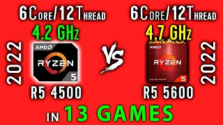 Ryzen 5 4500 vs Ryzen 5 5600 Test in 13 Games or R5 4500 vs R5 5600x