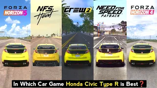 Honda Civic Type R Comparison in NFS Heat, The Crew 2, Forza Horizon 5, NFS Payback & Forza 4