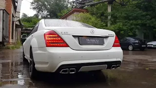 Сочный звук выхлопной системы на Mercedes S63 AMG 5.5 литра дорестайлинг