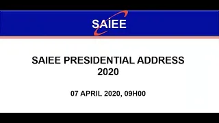 SAIEE Presidents Inaugural Lecture 2020 - "The 5th Industrial Revolution"