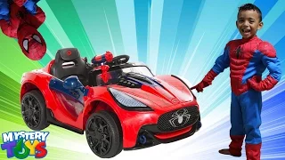 Unboxing Spiderman Battery Powered Ride On Car