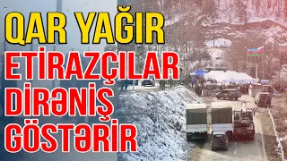Şuşaya qar yağır - Etirazçılar dirəniş göstərir - #canlı - Media Turk TV