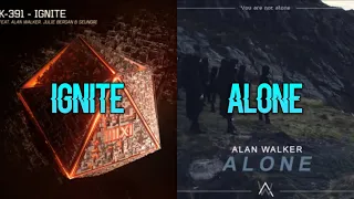 Alan Walker - Ignite X Alone [Walker #42406 Mashup] | ft. K-391, Seungri, Julie Bergan