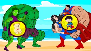 Evolution HULK Family Vs SUPER-MAN Family: Fake Pregnant Vs Real Pregnant.