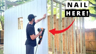 How to Install Shed Siding (T1-11 and LP SmartSide Panel Installation)