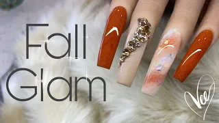 Easy Accent Nail Art | Beginner Marble Nails | Crystal Placement
