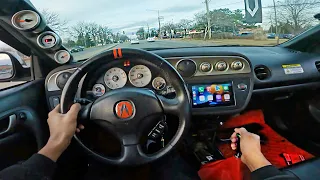 POV Drive: 800HP AWD 2002 Acura RSX Type-S | LOUD Turbo | Straight Piped | Cold Start | 3D Audio