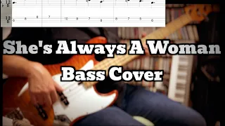 Billy Joel - She's Always A Woman (Bass cover) / TABS in video