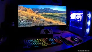 Night view of a gaming pc with SJCAM SJ11 Active Dual Screen Action Camera