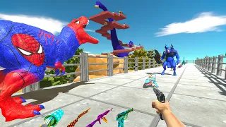 FPS AVATAR & SPIDERMAN T-REX RESCUE MISSION - Animal Revolt Battle Simulator