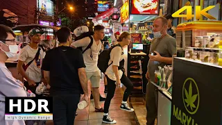 4K HDR // Night Walk BTS Asok to Nana in Bangkok | Thailand 2022