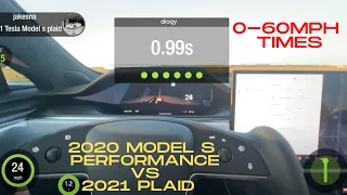 2021 Tesla Plaid vs 2020 Model S Performance 0-60mph Comparison - How Much faster is the PLAID?