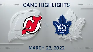 NHL Highlights | Devils vs. Maple Leafs - Mar. 23, 2022