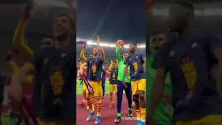 Fc Barcelona celebrating victory 2021