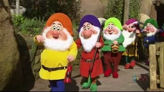 Seven Dwarfs off to work in Mine Train ride at Walt Disney World