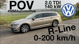 2017 Volkswagen Passat R-Line 2.0 TDI POV Test Drive + Acceleration 0 - 200 km/h