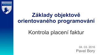 Průběžné živé programování 1 - Základy objektově orientované programování