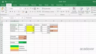 Optimización en Excel con Solver