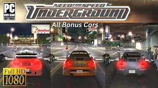 NFS: Underground [1080p] - All Bonus Cars