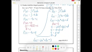 IB Math AA SL: Finding the Value of the Constant of Integration (Chapter 10, 6 of 12)