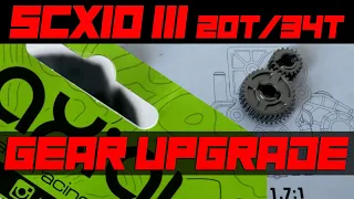 Axial SCX10 III GEAR UPGRADE (20T/34T) Reduces speed for better crawling