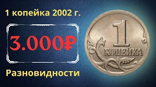 Реальная цена монеты 1 копейка 2002 года. СП, М. Разбор разновидностей и их стоимость. Россия.