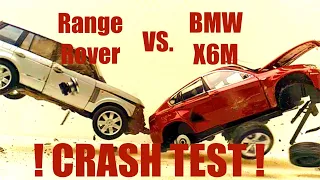 Car vs Car Crash Test - Model BMW X6M vs RANGE ROVER - super slow motion - 1000 fps