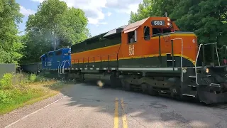 Whoa THAT Was Close, Those Logs Hanging Off Nearly Took It Out! #trains #trainvideo | Jason Asselin