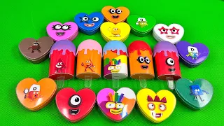 Finding Numberblocks with All CLAY insie Ice Cream, Heart Shapes,... Coloring! Satisfying ASMR Video