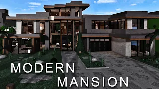 Mega Modern Mansion 200k| No Large Plot| ROBLOX bloxburg