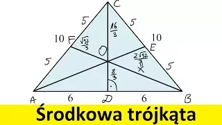 Środkowa trójkąta i jej własności | MatFiz24.PL