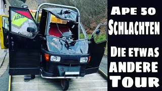 Ape 50 ausschlachten - Unfall - eine Ape geht von uns  Tour piaggio