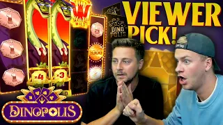 Viewer Pick on Dinopolis Slot Hits HUGE! (Mega Win)