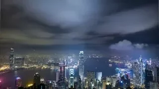 20160403 Night view of Victoria Harbor in Hong Kong