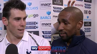 Gareth Bale joking around with Jermain Defoe after scoring his 1st Premier League hat-trick