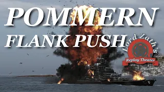 Distracted Brawl Pommern Black Tier 9 German Battleship Crash Zone Alpha South Spawn WoWs