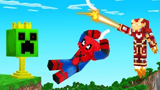 SPIDER-MAN vs IRON MAN Manhunt! (Minecraft)