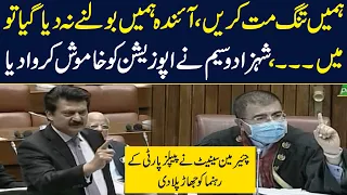 Senator Shehzad Waseem silences opposition | Chairman Senate scolds PPP in Senate session