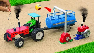 Diy tractor mini water tanker use for drink water for animals | science project |  @sanocreator