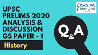 UPSC Prelims 2020 Analysis | History GS Paper 1 Discussion | Rau's IAS