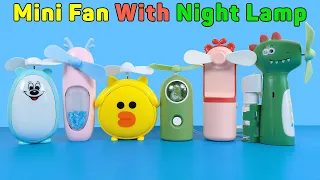 Mini Fan With Night Lamp, Water Spray Function Portable USB Rechargeable | Unboxing And Review