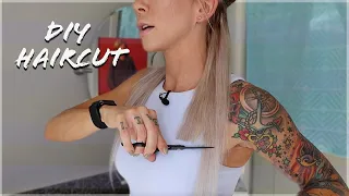 DIY HAIRCUT | short blunt cut w/ layers on extensions for fullness + loose wave style + a giveaway